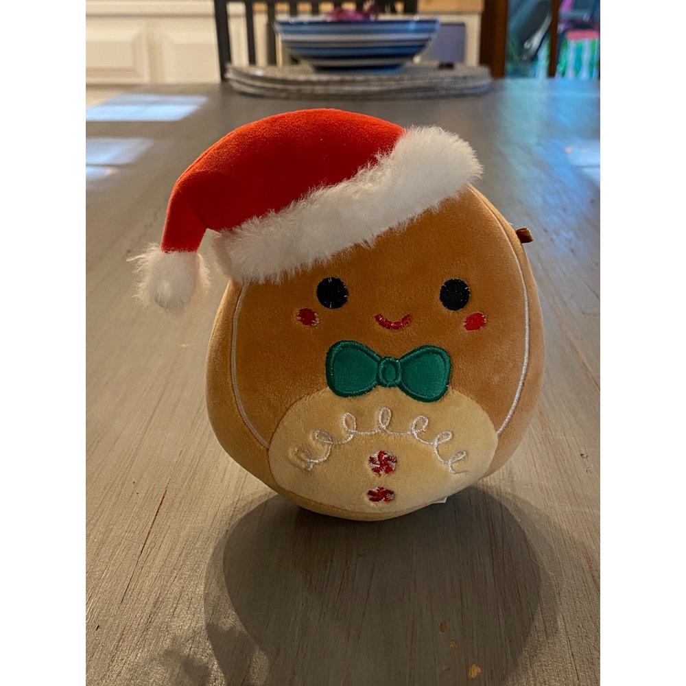 Squishmallows Jordan the Gingerbread Man Christmas Plush Santa Hat 5 inch 2023